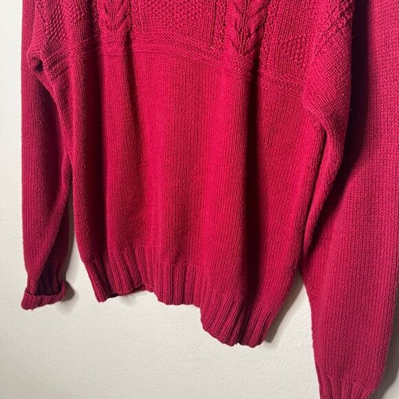 Polo Ralph Lauren Sweater Men Large Red Hand Knit Crewneck Preppy Vtg - Picture 11 of 12